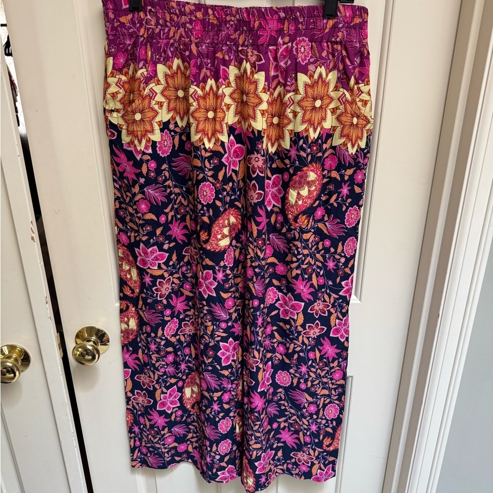 Umgee Wide Leg Cropped Pants